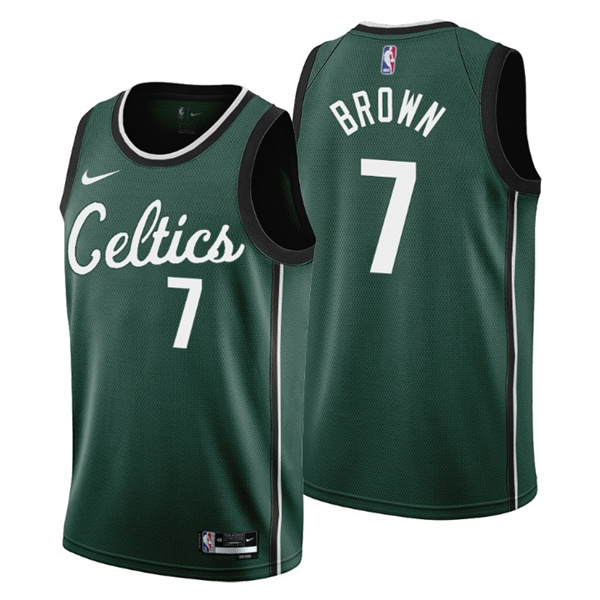 Men's Boston Celtics #7 Jaylen Brown 2022/23 Green City Edition Stitched Jersey Men's Boston Celtics #7 Jaylen Brown 2022/23 Green City Edition Stitched Jersey